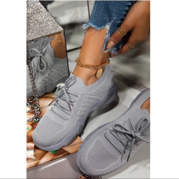 Gray Slip On Comfy Athleisure Sneakers - Picture 6 of 10